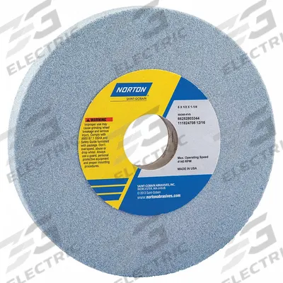 NORTON Straight Grinding Wheel: Type 1, 6" x 1/2" x 1 1/4", 5SG60-KVS - Cool-Cutting Grinding Wheels for All Metals