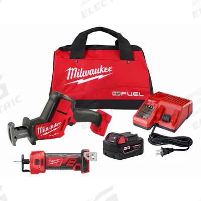 MILWAUKEE Tool Combination Kit: 2 Tools, Cut-Out Tool/Reciprocating Saw, 18 V DC Volt - Milwaukee 18V Cordless Tool Combination Kits