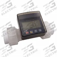 FINISH THOMPSON Flow Meter: Flow Meter, Chemicals/Corrosive Fluids, Paddlewheel, PVDF, 1 in FNPT (MPN 211013-3). Key specifications — Brand: FINISH THOMPSON; Display Type: LCD; Seal Material: Viton; Unit Of Measure: Gallons; Accuracy: +/-0.5%; Max. Voltage: 3V DC; For Pipe Size: 3/4 to 1 in; Mounting Orientation: Universal.