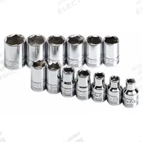 SK PROFESSIONAL TOOLS Socket Set: 3/8 in Drive, 13 Piece, 6-Point, Metric, 7 mm to 19 mm (MPN 13S). Key specifications — attr1224269: 3/8 in; attr1204685: Not Tether Capable; attr1204650: 7 mm to 19 mm; attr1204673: Socket Bits Not Included; attr1204688: SK PROFESSIONAL TOOLS; attr1224230: Friction; attr1206170: Standard Sockets.