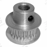 DAYTON Timing Pulley: Modified Curvilinear, Fixed, For GT Timing Belt Section, For 6 mm Belt Wd (MPN 56-2P06M6FA6). Key specifications — Brand: DAYTON; Finish: Clear Anodized; For Belt Series: Powerhouse®.
