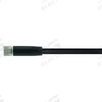 Cordset: M8 Female Straight X Bare Wire, 3 Pins, Black, PVC, 2 m Cable Lg, 24 AWG Wire Size (MPN 7000-08041-6100200). Key specifications — Cable Jacket Color: Black; End 1 Mounting Orientation: Straight; End 1 Gender: Female; End 1 Connection Type: M8; Cable Jacket Material: PVC; Brand: MURRELEKTRONIK; IP Rating: IP65; End 2 Connection Type: Bare Wire.