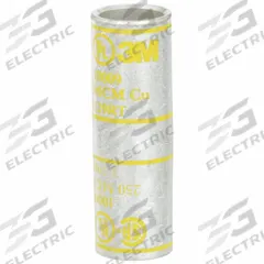 3M Open Barrel Splices: 250 kcmil Wire Size, Yellow Code, 2.25 in, Copper Barrel (MPN 10009). Key specifications — Die Code: U29RT; Brand: 3M; Color Code: Yellow.