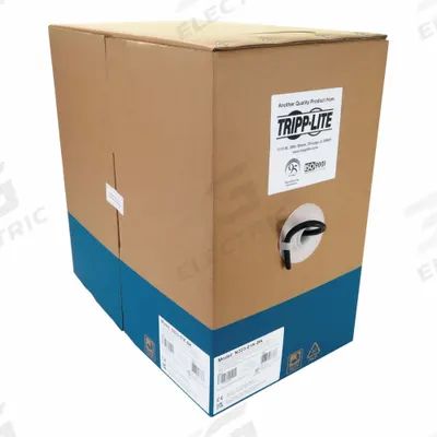 EATON TRIPP LITE Bulk Ethernet Cable: 1,000 ft Cable Lg, 23 AWG, Riser, Black, PVC, N223-01K-BK - Category 6A Cable