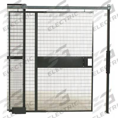 WIRECRAFTERS Sliding Door: 12 1/2 ft H x 6 3/8 ft W x 2 in D, Gray - WireCrafters Woven-Wire Partition Components