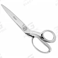 CLAUSS Fabric Shears: Right-Hand, 10 in Overall Lg, Straight, Steel, Pointed, Silver, Offset Handle (MPN 10740). Key specifications — attr308500: Steel; attr308502: Silver; attr308505: Right-Hand; attr308522: Canvas; attr324896: CLAUSS.