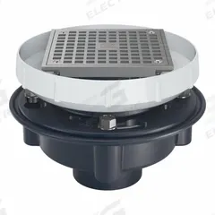 ZURN Floor Drain: 8 1/4 in Overall Dia, 6 in Grate Size, 4 in Nominal Pipe Size, Solvent Weld, ABS (MPN EZ1-AB4-S6). Key specifications — Color: Bronze; Connection Type: Solvent Weld; Brand: ZURN.