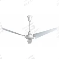 VES Ceiling Fan: 6,619 cfm Airflow, 60 in Blade Dia, 3 Speeds, 120V AC, Single Phase, White, 0.97 A (MPN INDC60ODP). Key specifications — Voltage: 120V AC; Light Kit: No; Number of Speeds: 3; Phase: Single; Current: 0.97 A; Brand: VES.