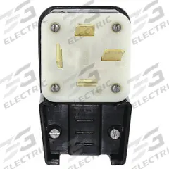 LEVITON Straight Blade Plug: 18-60P, 120/208V AC, 60 A, 4 Pole, 4 Blade, Black (MPN 8362-P)