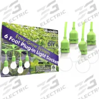 LED Ready Corded Lighti,Four Socket,PK4: 4 Lightheads, Medium Screw (E26), 6 ft Lg, 4 PK (MPN 602202). Key specifications — Bulb Base Type: Medium Screw (E26); Brand: MIRACLE LED; Voltage: 120 to 220V AC.