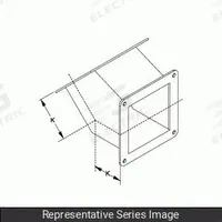 HAMMOND MANUFACTURING Wireway 45 Degree Elbow: 6 in Wd, 6 in Ht, Stainless Steel, Smooth Brushed (MPN 1487D4PSS). Key specifications — Brand: HAMMOND MANUFACTURING; Finish: Smooth Brushed; Material: Stainless Steel.