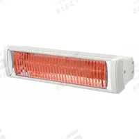 SOLAIRA Electric Infrared Heater: 1500W Watt Output, 120V AC, 1 Phase, Plug-In, 45° Beam Pattern (MPN SCOSY15120W). Key specifications — Wattage Output: 1500W; Voltage: 120V AC; Brand: SOLAIRA; Electrical Connection: Plug-In; Element Type: Quartz Lamp; Housing Color: White; Housing Material: Aluminum; Overall Dimensions - L x W x D: 15-1/2 in x 6 in x 4 in.