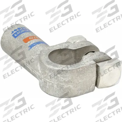 FUSION Battery Terminal: Left Elbow, Solder, 2/0 ga, Orange Color, Negative - Left Elbow Alignment
