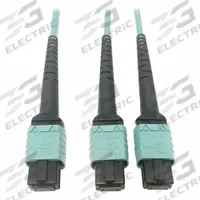 EATON TRIPP LITE Fiber Cable: (1) 24F MPO/PC Female (Aqua) x (2) 12F MPO/PC Female (Aqua), Method B (MPN N846D-01M-24BAQ). Key specifications — Fire Rating: Plenum; Jacket Material: PVC; Number of Fibers: Duplex; Fiber Type: OM4; Polarity: Method B; Brand: EATON TRIPP LITE; End 1 Connection Gender: Female; End 1 Contact Type Finish: PC.