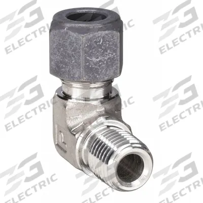 PARKER Compression Fitting Elbow: 1/2 in OD x 1/4 in Pipe Fitting Size - Single-Ferrule Stainless Steel Fittings