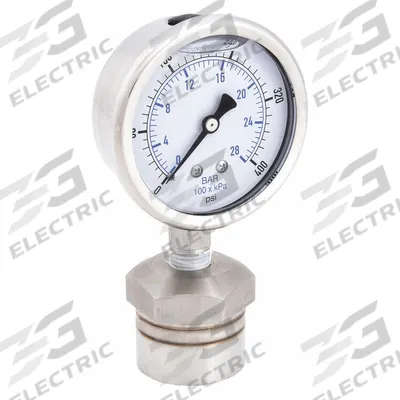 KODIAK Pressure Gauge with Diaphragm Seal: 0 psi to 400 psi, KC301/DSM35, 2 1/2 in Dial - Dial Pressure Gauges with 316 SS Female-Threaded Mini-Seal
