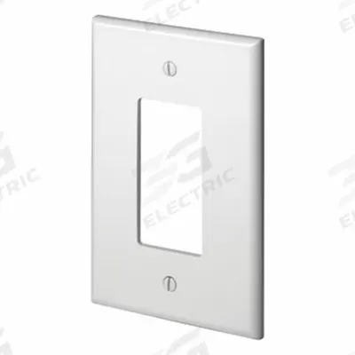LEVITON Wall Plate: Duplex Outlet, 1 Gang, White - General Purpose Wall Plates