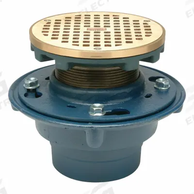 ZURN Floor Drain: 8 3/8 in Overall Dia, 6 1/4 in Grate Size, 2 in Nominal Pipe Size - General Purpose Floor Drains