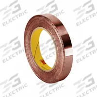3M Conductive Electrical Tape: 2 in Wd, 6 yd Lg, 2.6 mil Thick, 600 V Volt Rating, Copper Foil (MPN 1194)