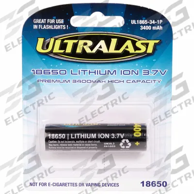 ULTRALAST Rechargeable Battery: 18650 Battery Size, Lithium Ion