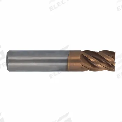 CLEVELAND Corner Radius End Mill: Carbide, T-Max Coated, 5 Flute, 3/8" Mill Dia, 2" LOC - Fast-Cutting Carbide Corner-Radius End Mills for Stainless Steel & Super Alloys