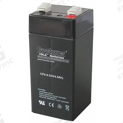 APPROVED VENDOR Sealed Lead Acid Battery: 4V DC, 4.5 Ah Capacity, 4.12 in Ht, 1.85 in Wd - AGM Sealed Lead Acid Batteries