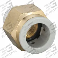 SMC Push-Fit Adapter Fitting: 12 mm OD x 1/4 in Pipe Size, Push-to-Connect x BSPT, Brass, Brass (MPN KQ2H12-02AS). Key specifications — Brand: SMC; Thread Size A: 1/4".