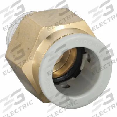 SMC Push-Fit Adapter Fitting: 12 mm OD x 1/4 in Pipe Size, Push-to-Connect x BSPT - Polybutylene & Brass Tube Fittings
