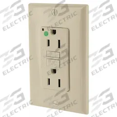 LEVITON GFI Receptacle: Hospital Grade Fed. Spec., Decorator Duplex, 5-15R, Ivory, GFCI, 125V AC (MPN GFNT1-HGI)
