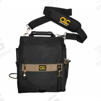 CLC Tool Bag: 9 1/2 in W x 9 1/2 in D x 11 5/8 in H, Black, Polyester, 21 Pockets, 18 Inside Pockets (MPN 1509). Key specifications — Color: Black; Brand: CLC; Material: Polyester.