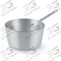 VOLLRATH Sauce Pan: 5.5 qt Capacity, Aluminum, Riveted, Silver, Aluminum Handle, NSF Certified (MPN 7345). Key specifications — NSF Certified: Yes; Body Material: Aluminum; Handle Coating: Nickel Plated; Brand: VOLLRATH; Body Style: Straight; Handle Material: Aluminum; Handle Type: Riveted; Material: Aluminum.