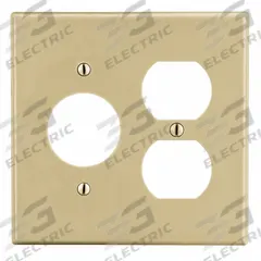 HUBBELL Wall Plate: Combo, 2 Gang, Ivory, Std Size (MPN P78I). Key specifications — Brand: HUBBELL; Material: Polycarbonate.