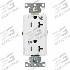 LEVITON Decora Plus Duplex Receptacle Outlet: Duplex, 5-20, White, 125V AC, 20 A, 2 Pole / 3 Wire (MPN WTD20-W)