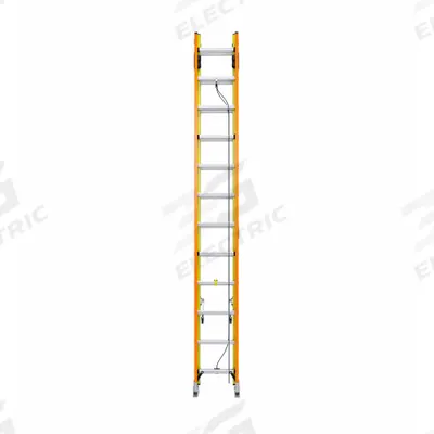 WERNER Extension Ladder: 24 ft Ladder Size, Fiberglass, 300 lb Load Capacity, 56 lb Wt - Non-Conductive Fiberglass Extension Ladders