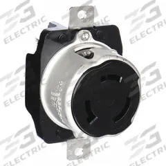 HUBBELL Locking Receptacle: Non-NEMA, Yellow, 125V AC, 50 A Current Rating, 2 Poles, 3 Wires (MPN HBL63CM70). Key specifications