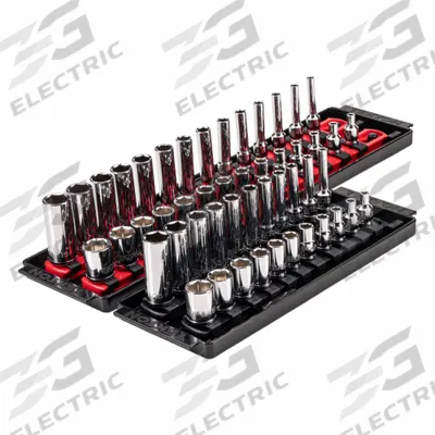 TEKTON Socket Set: 1/4 in Drive, 50 Piece, 6-Point, Metric/SAE - SAE & Metric Socket Sets