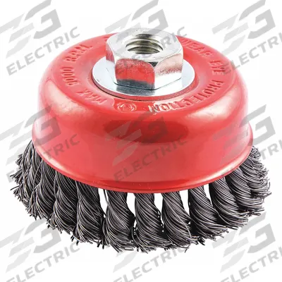 APPROVED VENDOR Cup Brush: Twisted Steel, 4 in Dia, 0.02 in Fill Dia - Heavy-Cleaning Brushes for Contoured Carbon Steel Surfaces