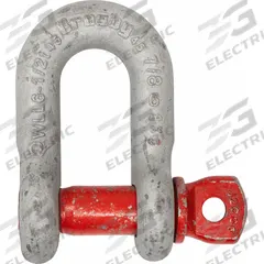 CROSBY D-Shackle: Chain Shackle, 3,500 lb Working Load Limit, 2 7/8 in Wd Between Eyes, Carbon Steel (MPN 1019418). Key specifications — Body Color: Silver; Brand: CROSBY.