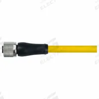 Cordset: M12 Female Straight X Bare Wire, 4 Pins, Yellow, TPE, 3 m Cable Lg, 12 A Max Current (A) (MPN 7700-P4121-U0C0300). Key specifications — Cable Jacket Color: Yellow; End 1 Gender: Female; End 1 Mounting Orientation: Straight; End 2 Connection Type: Bare Wire; IP Rating: IP66; Brand: MURRELEKTRONIK; Wire Size: 16 AWG; Cable Jacket Material: TPE.