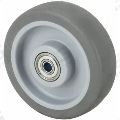 APPROVED VENDOR Caster Wheel: 5 in Wheel Dia., 1 1/2 in Wheel Wd, Rubber, 300 lb Load Rating - Nonmarking Rubber Tread on Plastic Core Wheels