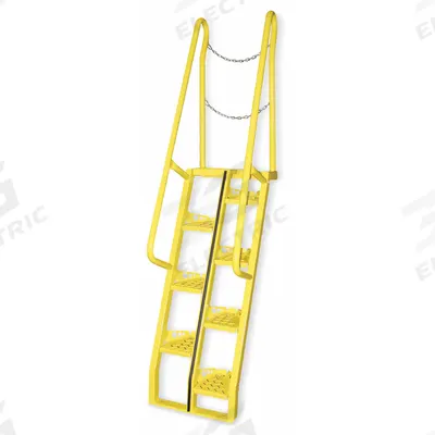 VESTIL Alternating Tread Stairs: 10.5 ft Overall Ht, Steel, 350 lb Load Capacity - Alternating-Tread Steel Stairs