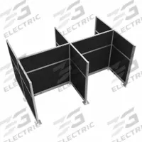 VERSARE Cubicle Kit: 72 in Overall Ht, 48 in_72 in Overall Wd, 8 Panels, Black, Fabric (MPN HPEK-4P4-S-BLK). Key specifications — Panel Color: Black; Brand: VERSARE; Panel Material: Fabric.