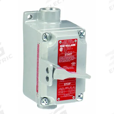 HUBBELL KILLARK Motor Starter Switch: 1 Gang, 3 Poles, 20 A, 0.75 in Hub Dia - Enclosed Hazardous-Location Manual Motor Switches