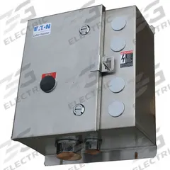 EATON NEMA Magnetic Motor Starter: Non-Reversing, 3 Poles, NEMA Size 3, 90 A, 240V AC Coil (MPN ECN0534BAA-R63/EL30). Key specifications — attr211388: EATON; attr951451: 1NO/1NC; attr951453: 220/240V AC; attr951489: Three; attr984425: 1NO/1NC; attr984429: Pilot Light; attr997361: None (Not Applicable to Electronic Overloads).