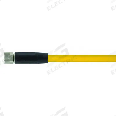 MURRELEKTRONIK Cordset: M8 Female Straight X Bare Wire, 3 Pins, Yellow, PUR, 15 m Cable Lg - Single-Ended Cordsets with PUR Jacket for Twisting Applications