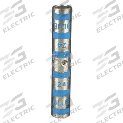 THOMAS & BETTS Open Barrel Splice: 6 AWG Wire Size, Blue Code, 1.75 in - Crimped Butt Splice Compression Connectors