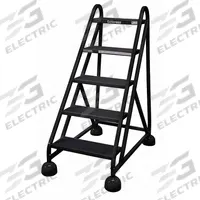 COTTERMAN Rolling Ladder: 3.8 ft Platform Ht, Partially Assembled, Steel, Wt-Actuated Auto-Lock (MPN ST-520 A2 C7 P5). Key specifications — Includes Handrails: Handrails Not Included; Material: Steel; Brand: COTTERMAN; Color: Black.