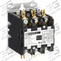 SQUARE D Definite Purpose Magnetic Contactor: 3 Poles, 480V AC, 40 A, Non-Reversing (MPN 8910DPA43V06). Key specifications — Brand: SQUARE D; Coil Voltage: 440/480V AC; Contactor Style: HVACR Definite Purpose Contactor; Terminal Connection Type: Quick-Disconnect Terminals; Maximum Voltage Rating: 600V AC; Series: 8910 Series Type DPA; Phase: Three; Main Pole Contact Form: 3NO.