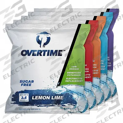 OVERTIME Sports Drink Mix: Fruit Punch/Grape/Lemon-Lime/Orange/Raspberry Blue, Bulk - Sugar-Free Concentrates