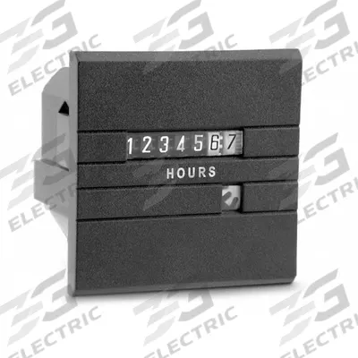 TRUMETER Hour Meter: Hour Meters, Front Panel Mounting, Analog, 2 1/4 in x 2 in